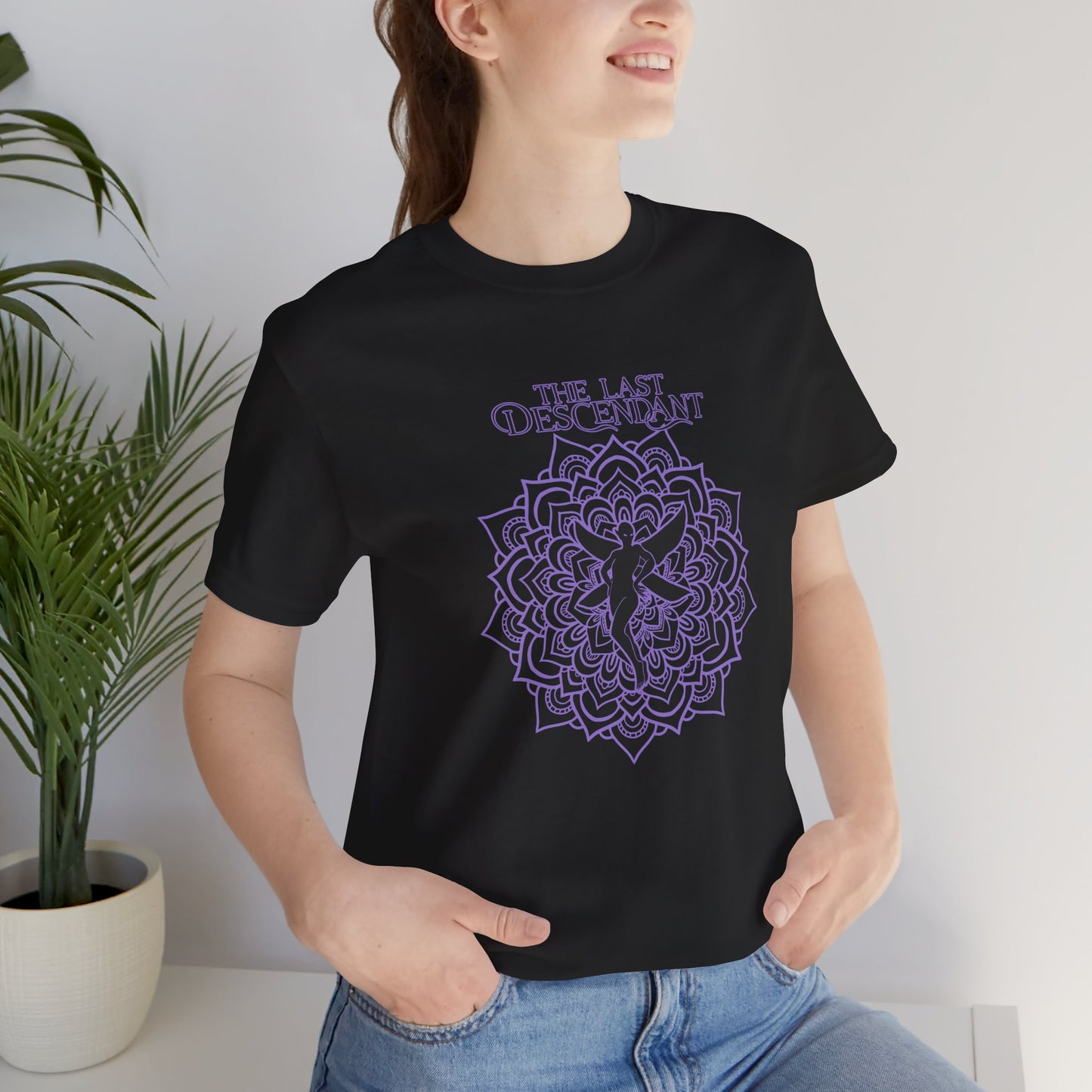 Unisex Tee - The Sanyare Chronicles Niinka Pixie Design - Black/Purple